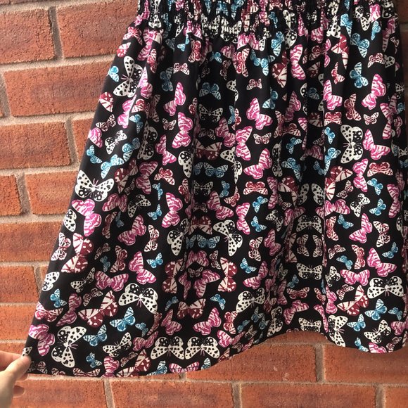 New Look A-line Black Dress with Purple Butterfly Pattern - Picture 5 of 13